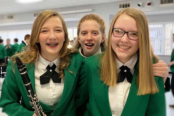 student practicing clarinet