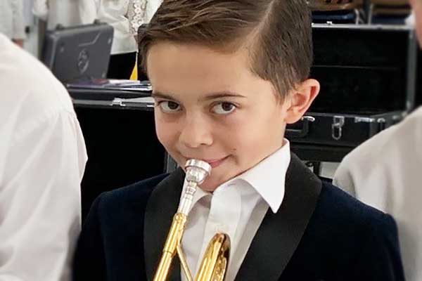 student practicing clarinet